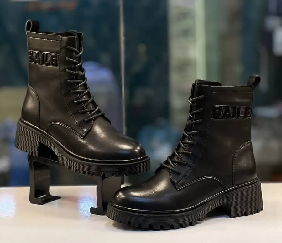پوتین بندی لژدار زنانه مشکی مدل بایل BAILE - رنگ مشکی